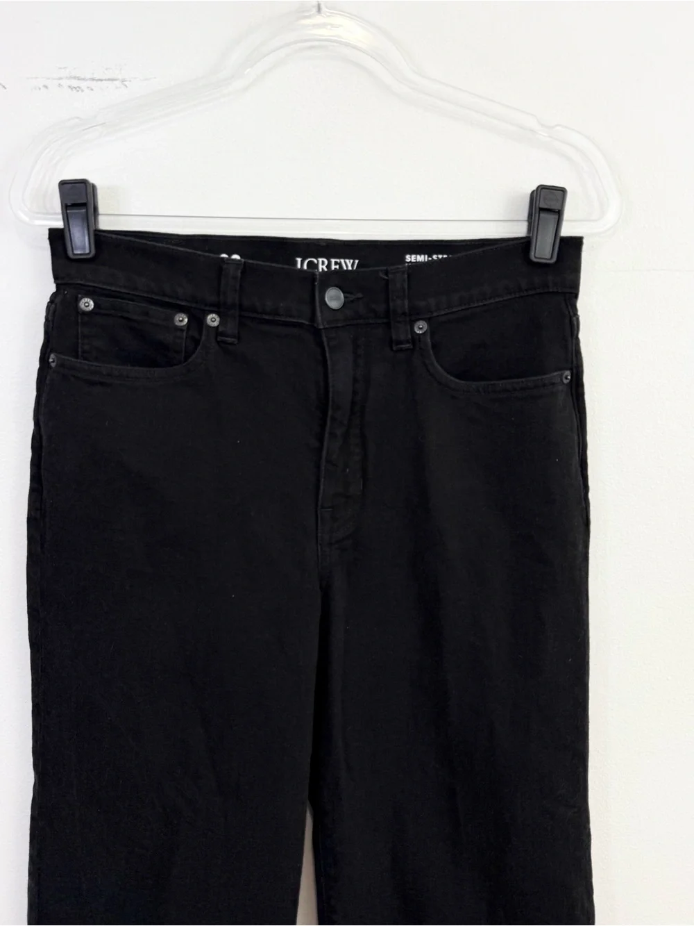 J.Crew Slim Wide High Rise Cropped Jeans Black Rinse Wash Size 28